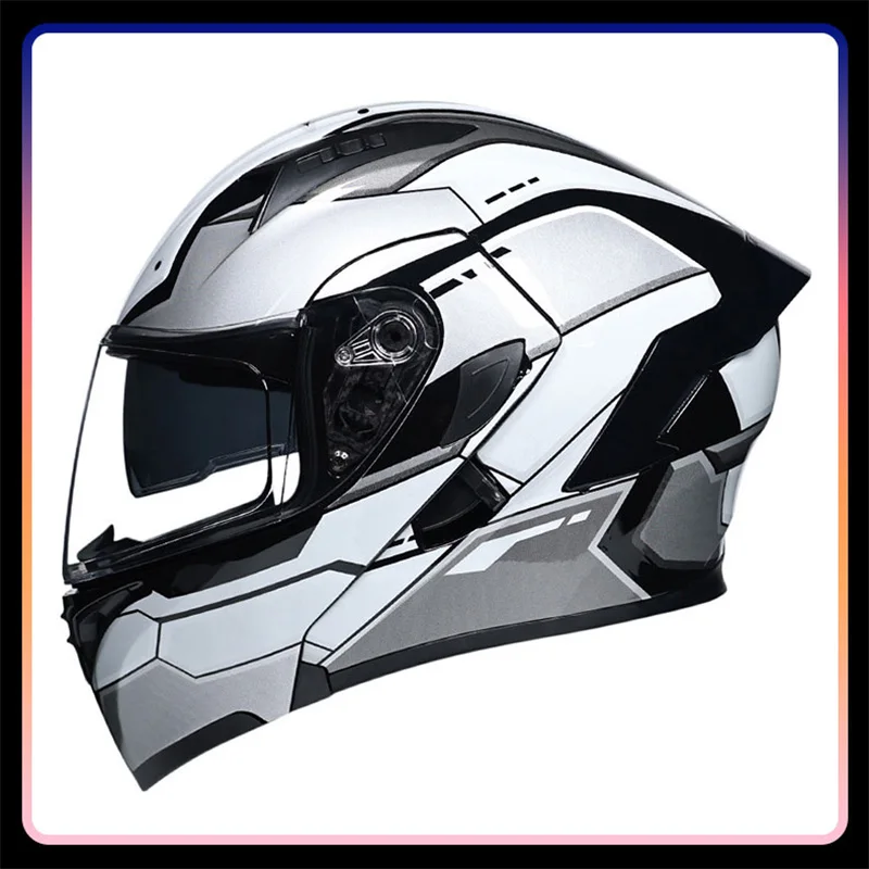 Модный мотоциклетный откидной шлем для мужчин и женщин закрытый в горошек кафе