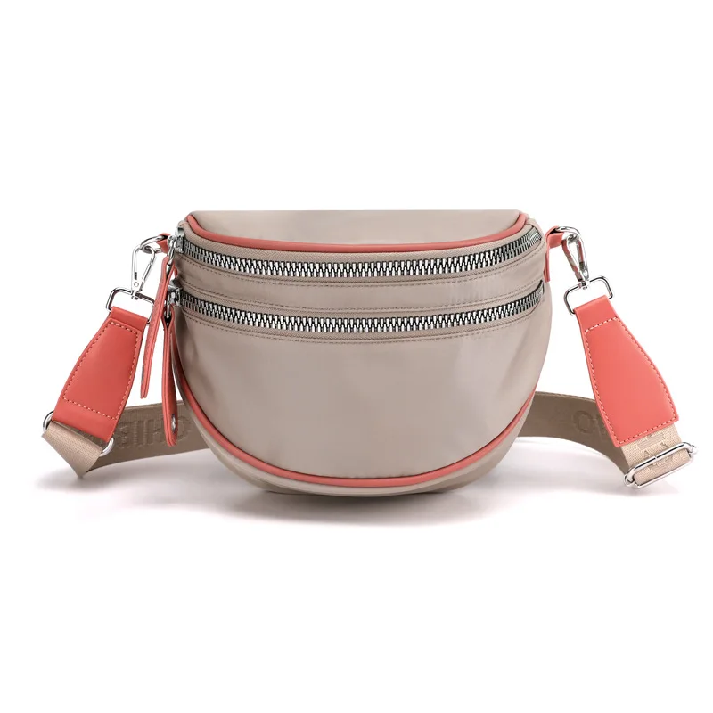

Elegant Solid Colour Waterproof Nylon Fanny Packs For Women Large Capacity Waist Bag Female Waist Pack Crossbody Chest Bag 2023