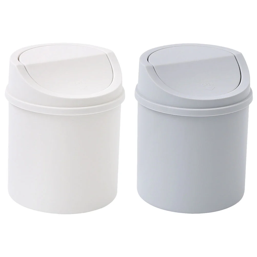 

Can Trash Bin Garbage Waste Small Mini Desktop Lid Bucketbasket Room Swingdecorative Recycling Containers Kids Rubbish