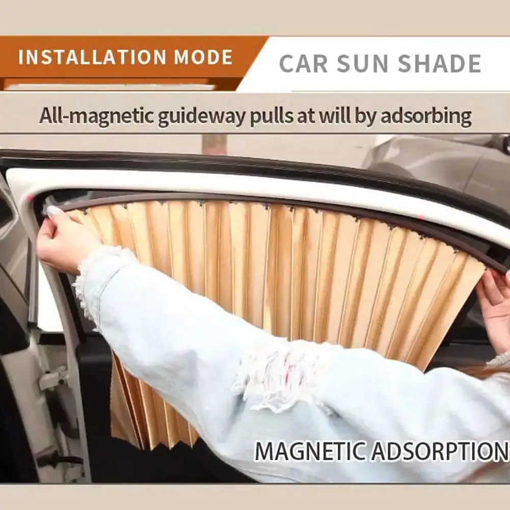

Universal Car Window Side Sunshade Cover UV Protection Car Window Retractable SunShade Car Window Curtain Car Magnetic Sunshade