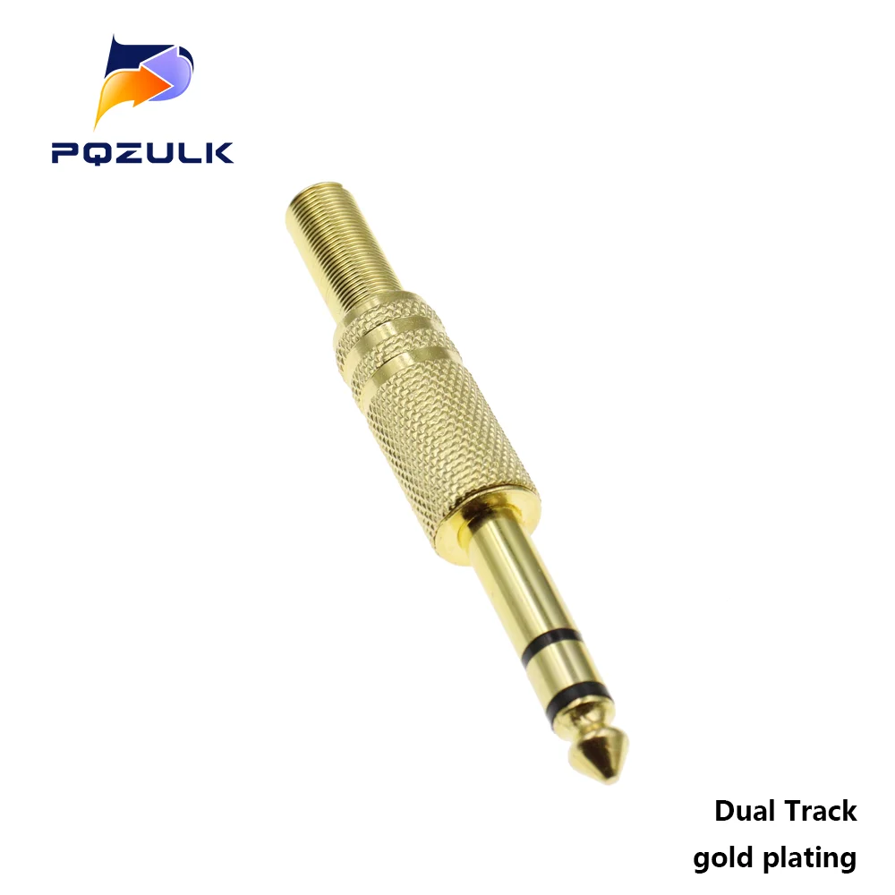 

2 шт. позолоченный 6,35 мм папа 1/4 моно/стерео 6,5 мм никелированный штекер аудио адаптер разъем пайка