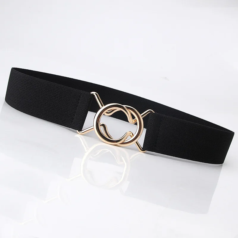 

GOOWAIL New 8 Color Cute Elastic Band Waist Belt For Women Dress Jeans Fashion Contracted Buckle Design Hign Stretch Waist Band
