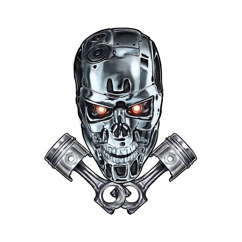 

Стальная Механическая Автомобильная наклейка в виде черепа, лобовое стекло, искусственное украшение для ноутбука, изысканная Водонепроницаемая Автомобильная наклейка K89