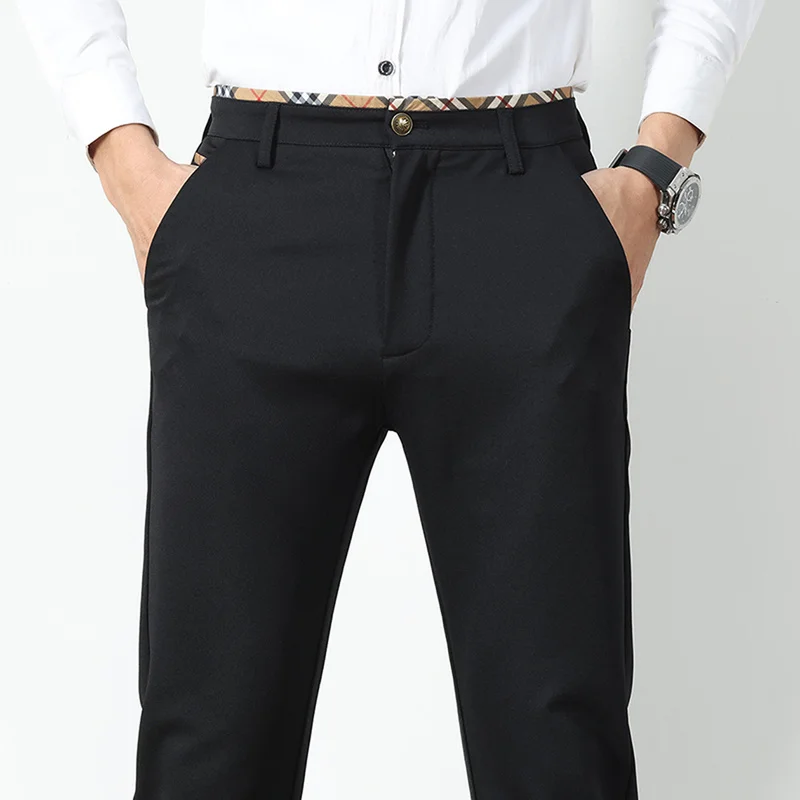 LX Zhenvis мужские легкие деловые простые повседневные брюки осень и зима молодежные