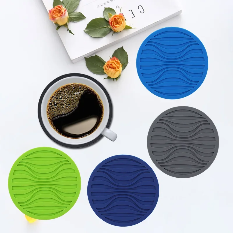 

10cm Silicone Coasters Round Heat Resistant Rubber Tea Cup Mat Drink Coffee Mug Glass Beverage Holder Pad Decor Table Mat