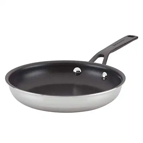 

5-Ply Clad Stainless Steel Nonstick Induction Frying Pan, 8.25 inch, Polished Stainless Steel