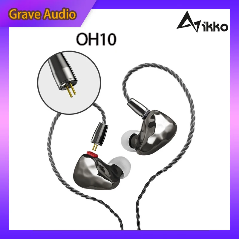 

iKKO Obsidian OH10 Wired Earphone HIFI Headphones IEM Headset Game Music In-ear Audio Monitor 1BA+1DD Dual Hybrid Earbuds Detach