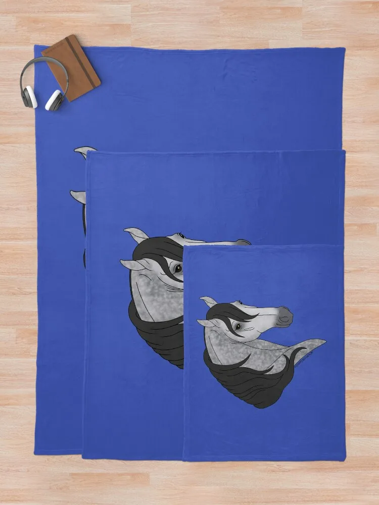 Улыбающееся серые одеяла с рисунком лошади многоцелевое одеяло для среды