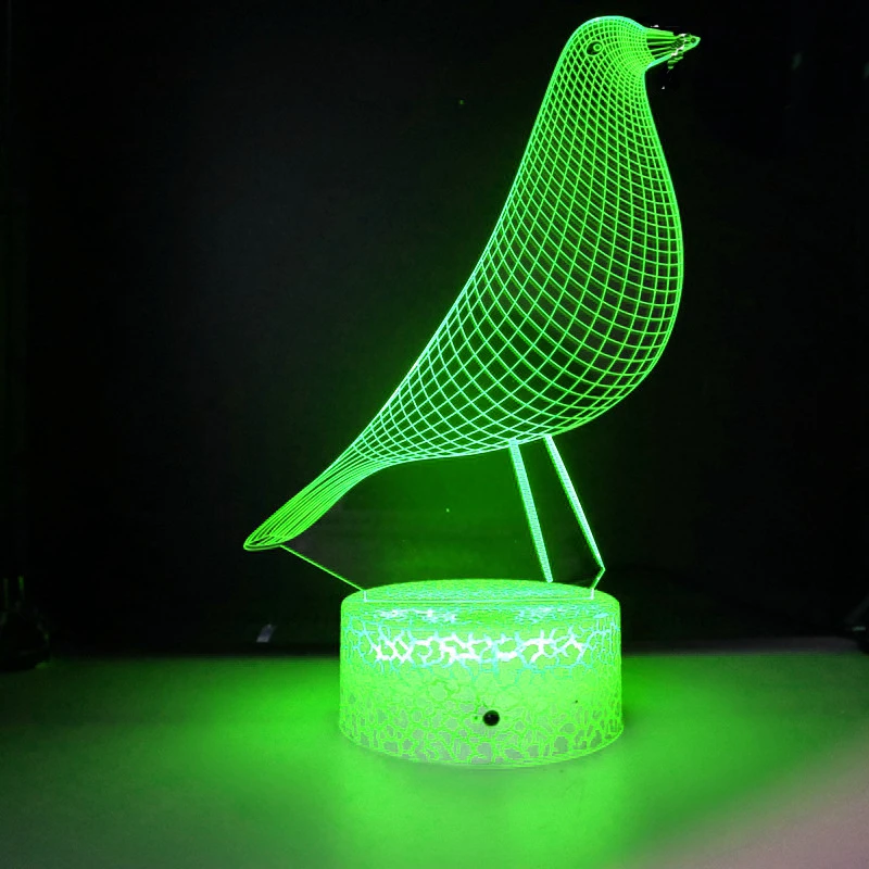 Ночник Nighdn голубь 3D настольная лампа USB Декорации для комнаты прикроватная с
