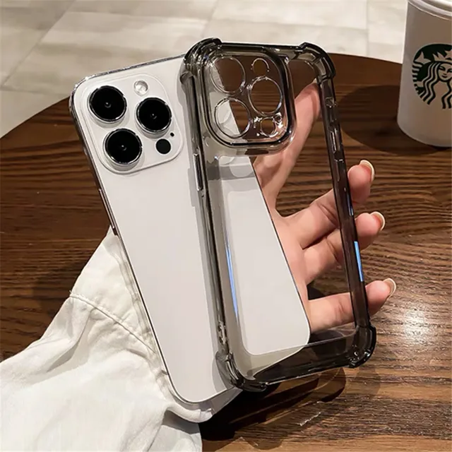 Luxury Shockproof Clear Phone Case For iPhone 14 13 12 11 Pro Max X XR XS 7 8 Plus Silicone Bumper Transparent Hard Back Cover 3