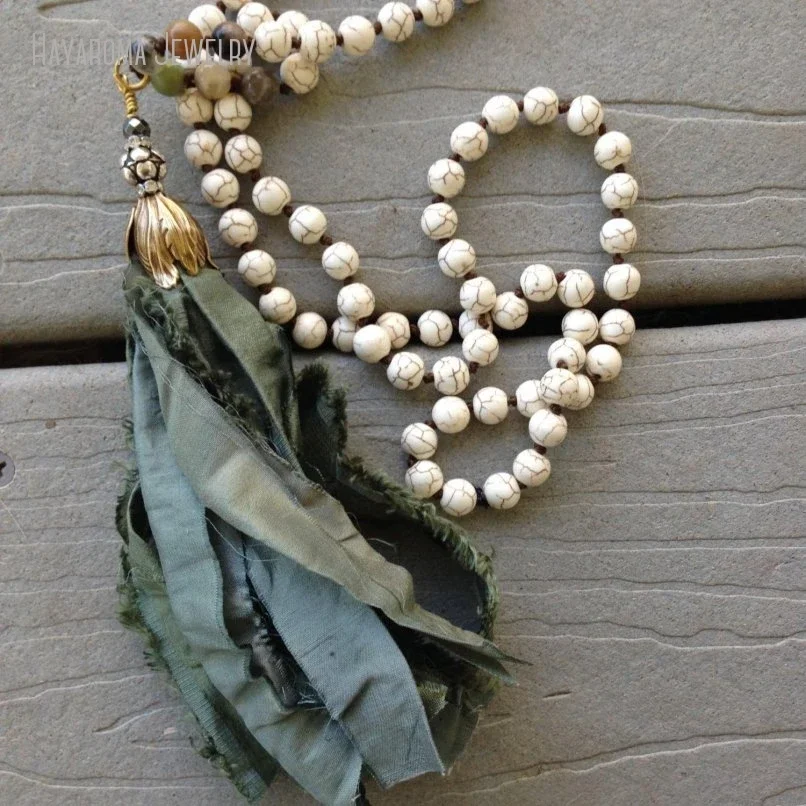 5 шт. зеленое сари шелковая кисточка белая бирюза драгоценный камень бусина