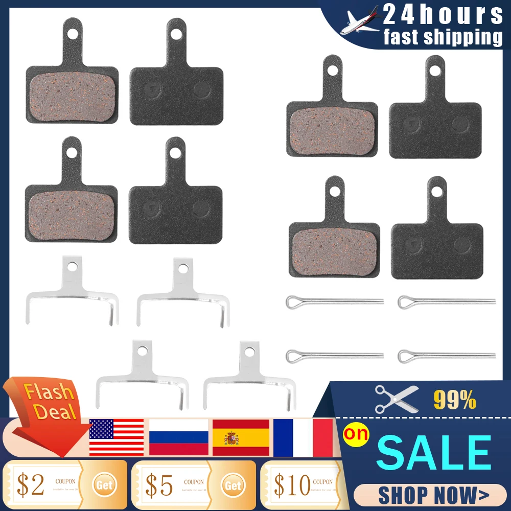 

4pairs Resin MTB Bicycle Disc Brake Pads Resin MTB Disc Brake Pads for Shimano B01S MT200 M400 MT500 M315 ~M525