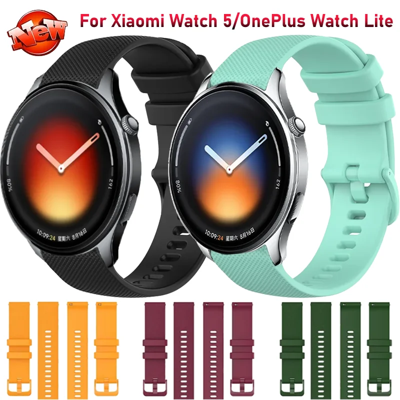 Фото Силиконовый ремешок 22/20 мм для Xiaomi Watch 5/S5-4-3-2-1, модный спортивный дышащий браслет для OnePlus Watch 3-Lite/OPPO Watch S-X3-X2 №1