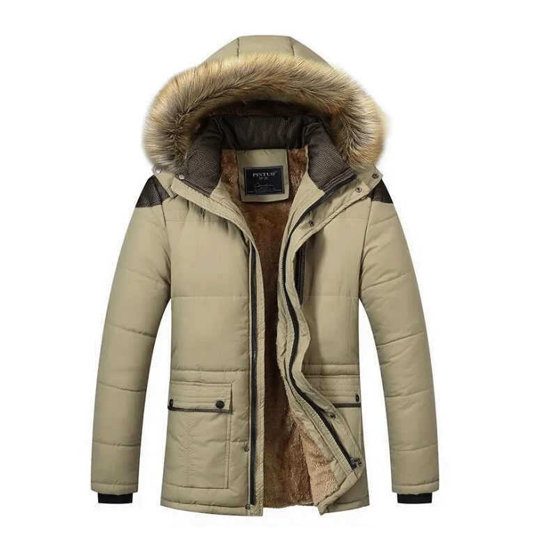 winter jackets for mens jacket Fur collar hooded puffer cotton padded jacket fleece coats vestes jaqueta de frio maculina