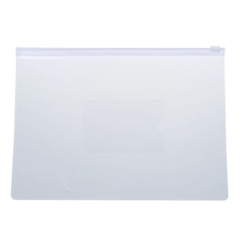 

White Clear Size A5 Paper Slider Zip Closure Folders Files Bags 80 Pcs