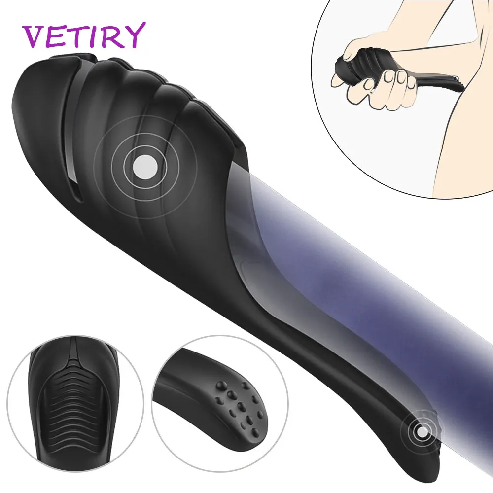 Вибратор мужской мастурбатор для пениса тренажер для задержки эякуляции головки вибрирующий массажер секс-игрушки для мужчин взрослые упр...