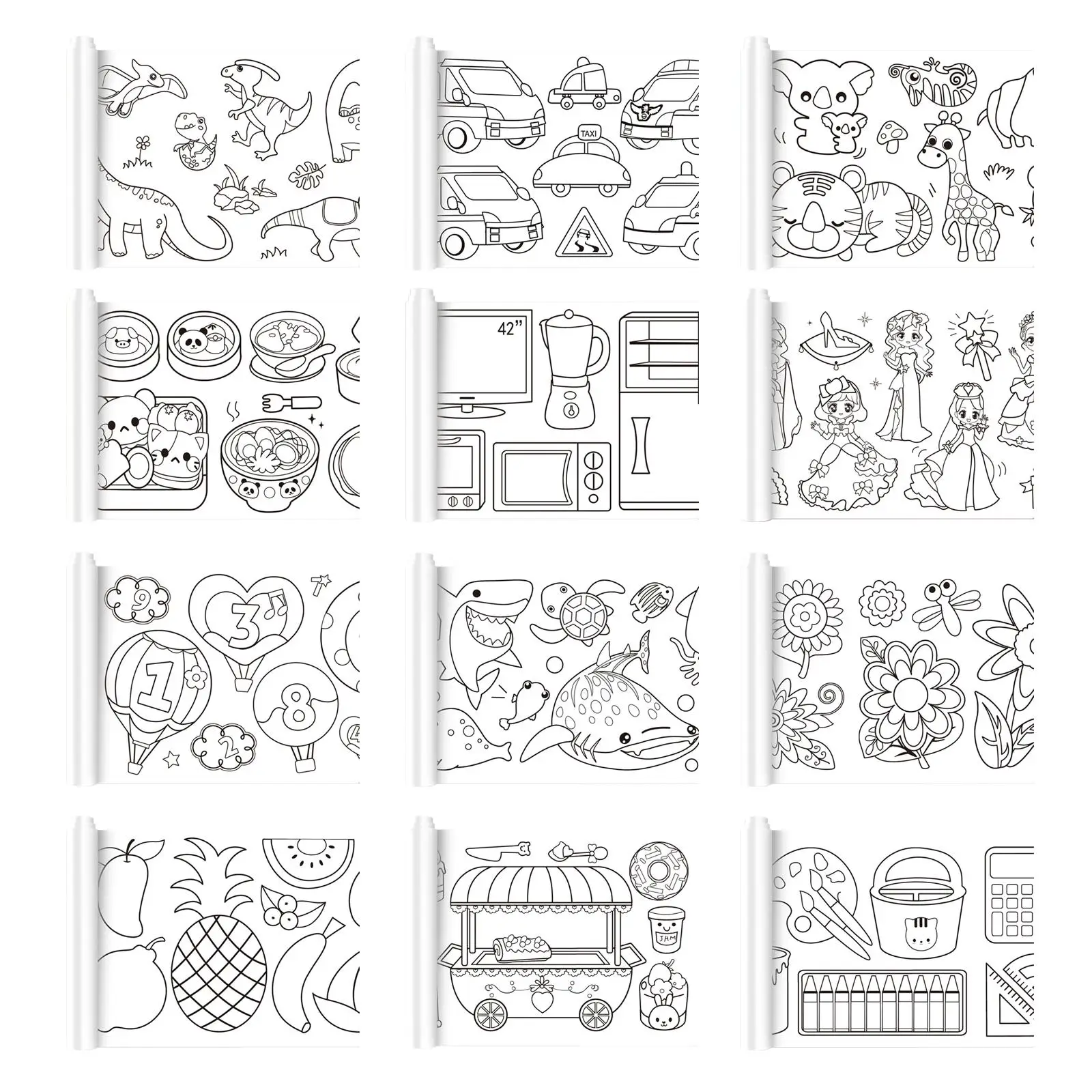 

Roll of Art Paper Coloring Poster Sticky Birthday Gift for Boys Girls Acrylic