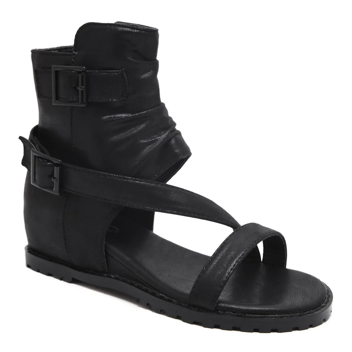 Босоножки женские на танкетке винтажные сандалии с открытым носком ремни