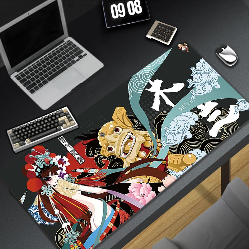 

Varmilo Chinese Mouse Pad Black and White Gaming Keyboard Rubber Pad Pad on The Table Desk Mat 40x90 Anime Mouse Mat Pc Rug
