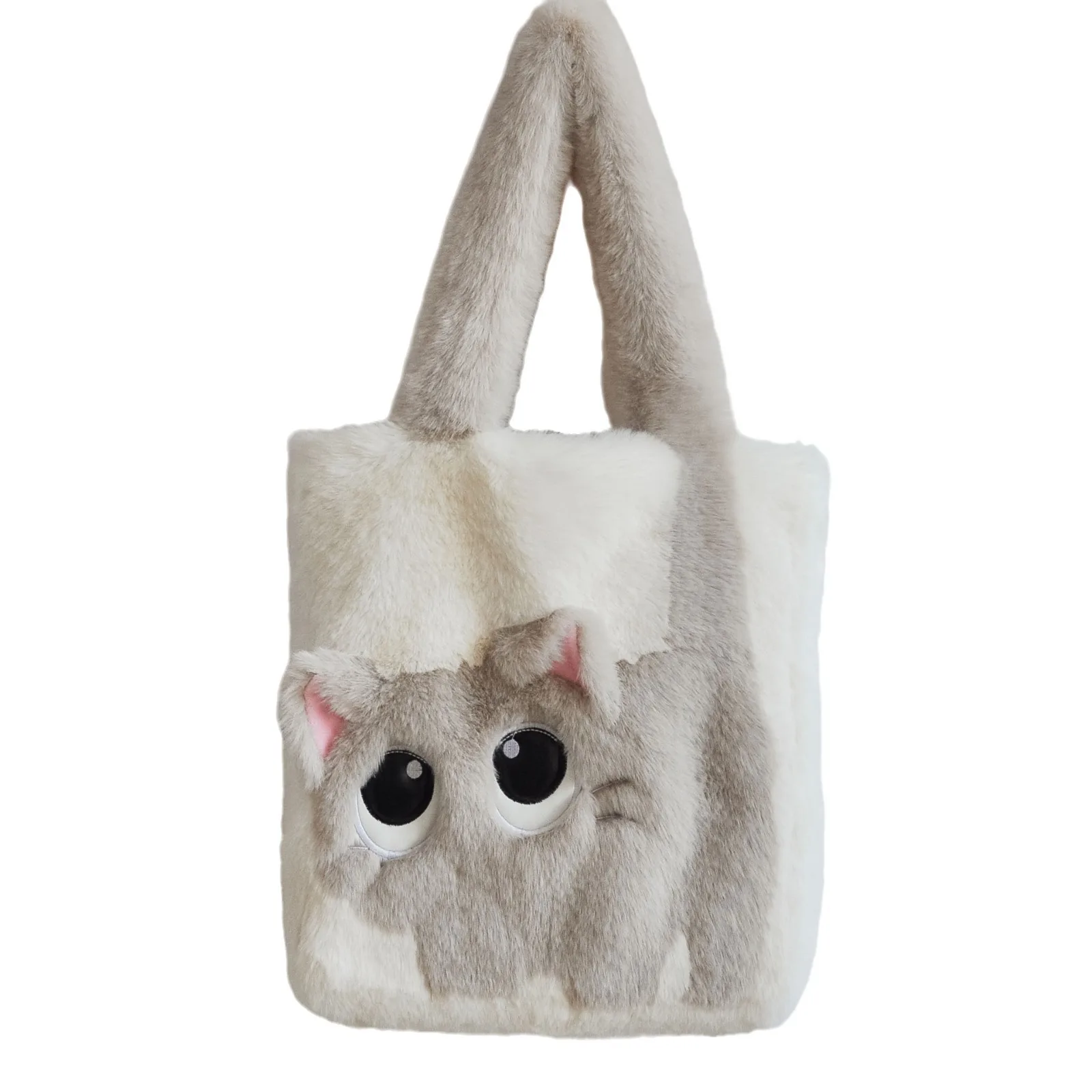 Женская осенне-зимняя плюшевая сумка большая емкость креативный мультяшный цвет