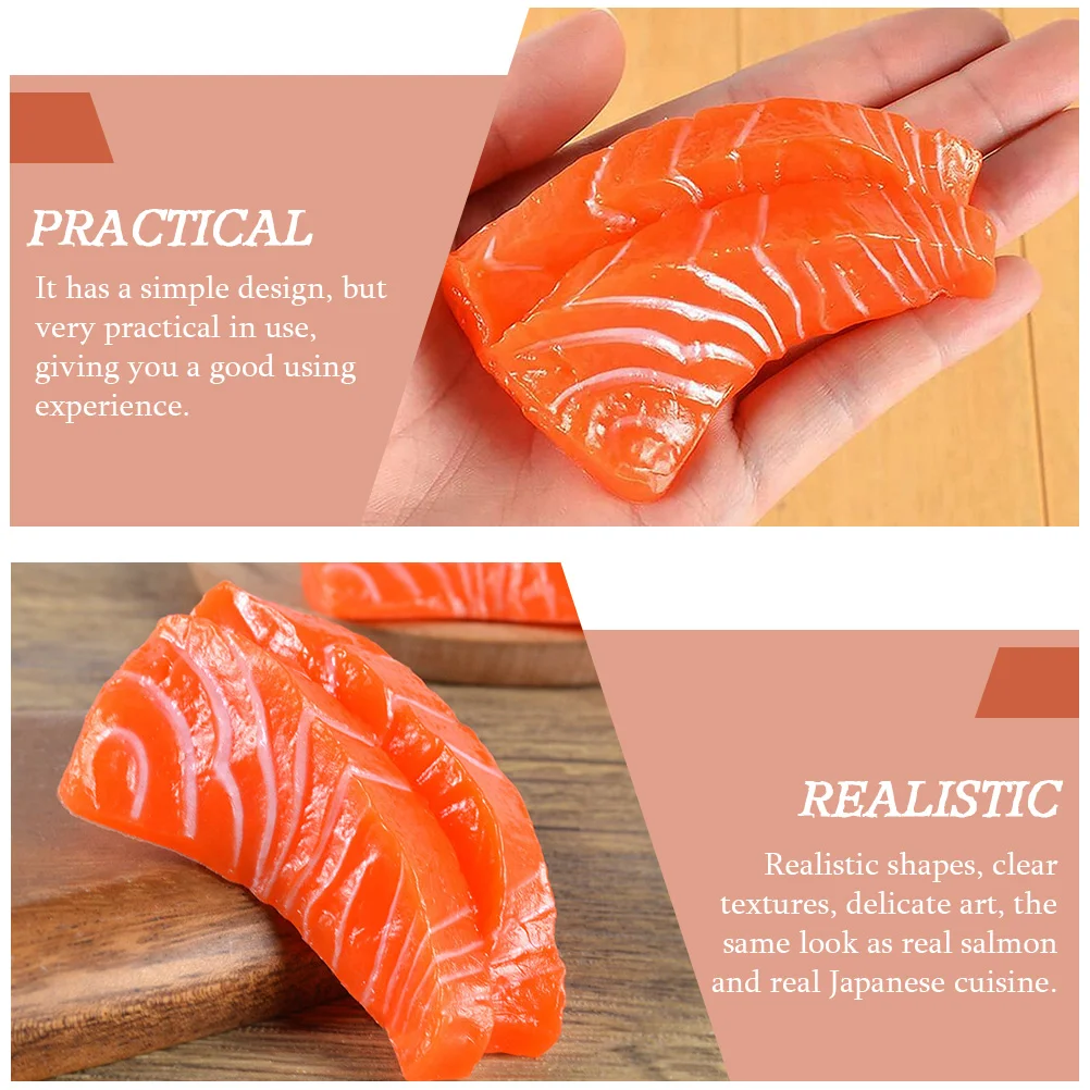 6 шт. домашний декор лосось пластик сашими в японском стиле реалистичная модель