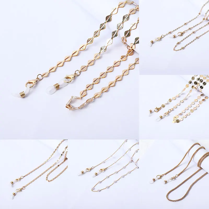 

Модная простая металлическая цепочка шнурок с геометрическим рисунком для очков держатель для маски шнурок унисекс веревка для очков с защ...