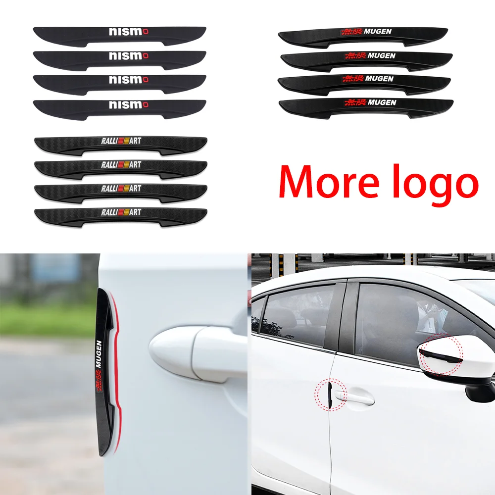 

4pcs Rubber Car Door Edge Protector Stickers Anti Collision Strips For Mitsubishi Lancer 9 10 Outlander 3 Asx L200 Pajero etc