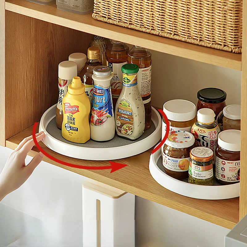 

Kitchen Rotatable Spice Rack Cosmetic Storage Multifunctional Finishing Rack Kitchen Storage Bathroom Organizer Shelves