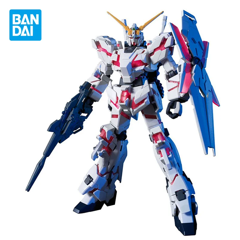 

Bandai Original Gundam Model Kit Anime Figure RX-0 Unicorn GUNDAM HGUC Action Figures Collectible Ornaments Toys Gifts for Kids