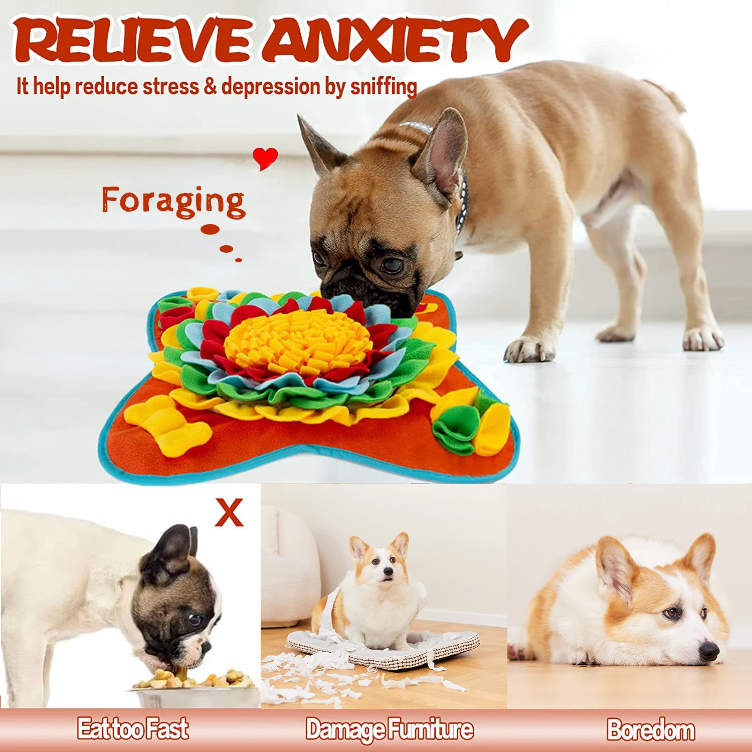 

Pet Dog Snuffle Mat Nose Smell Training Sniffing Dog Puzzle Toy Slow Food Feeding Bowl Washable Dog toy romoecabezas para perros