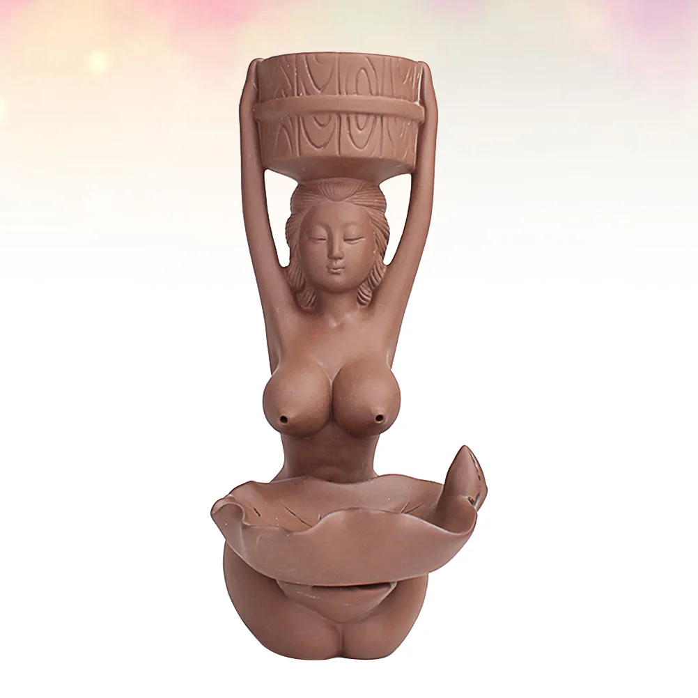 

1pc Backflow Incense Burner Sexy Beauty Censer Desktop Adornment for Home Office