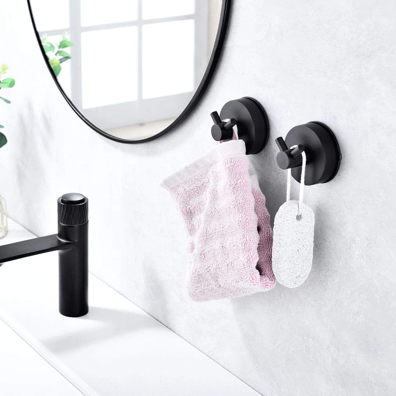 2pcs 5KGS Reusable Suction Cup Hook Stainless Steel Vacuum Towel Hooks Robe Nickel Kitchen Bathroom Home Accessories | Дом и сад