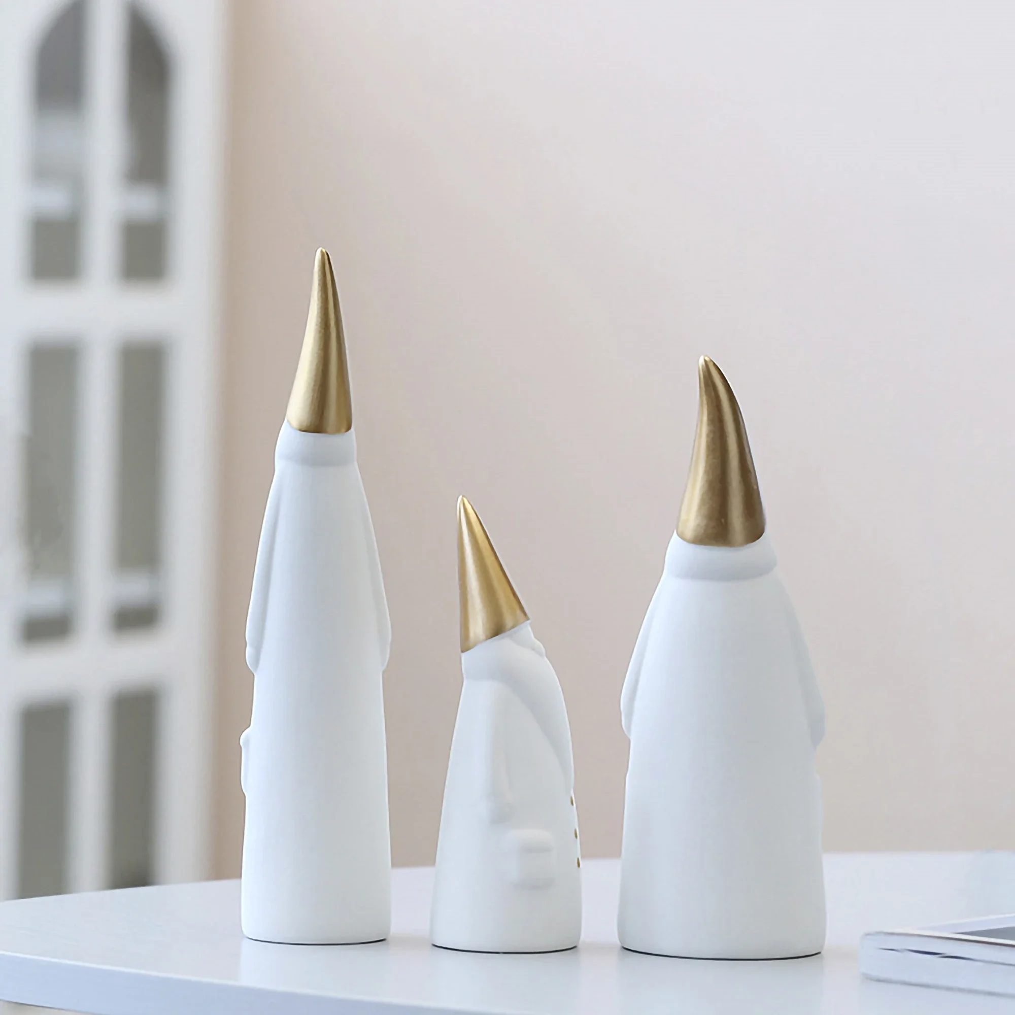 Украшение санта клауса отца рождество предмет мебели белый керамический