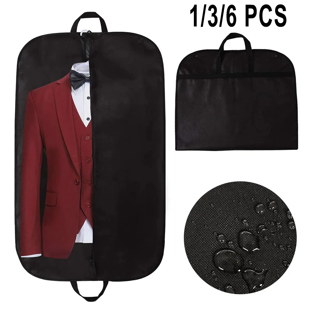 

Travel Suit Carrier Dress Coat Garment Bag Dustproof Folding Protector Black Clothes Dust Cover Suit Home Storage Dustproof Bag