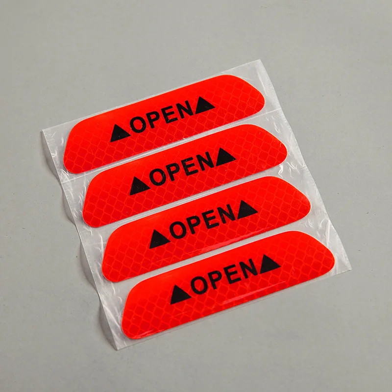 Светоотражающие наклейки на двери автомобиля, предупреждающие отражающие ленты, автомобильные аксессуары, 4/8 отражающие полосы для помещений и улицы