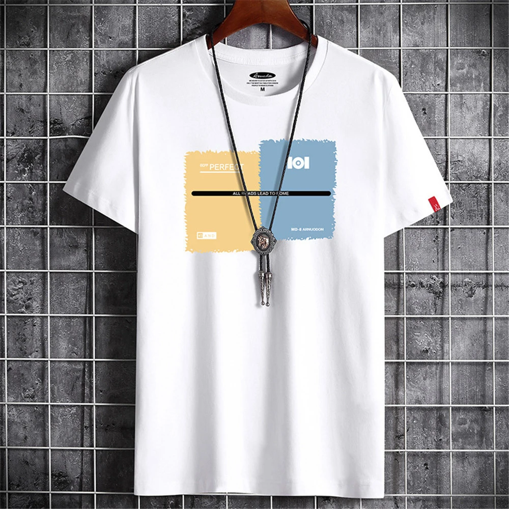 

Male T-shirt O-collar Tshirt for men Summer T-shirt Short Sleeve Cotton Men's T-shirt Summer Clothes Comfortable Daily Tees