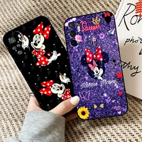 cute minnie mouse phone case for xiaomi redmi note 10 10s 10t 9 9s 9t 5g for redmi 10 9 9t 9a 9c case funda liquid silicon tpu