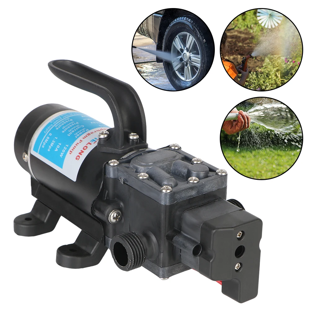 

Diaphragm Self Priming Pump Agricultural Electric Water Pump DC 12V 120W Water Spray Car Wash 10L/min Micro High Pressure