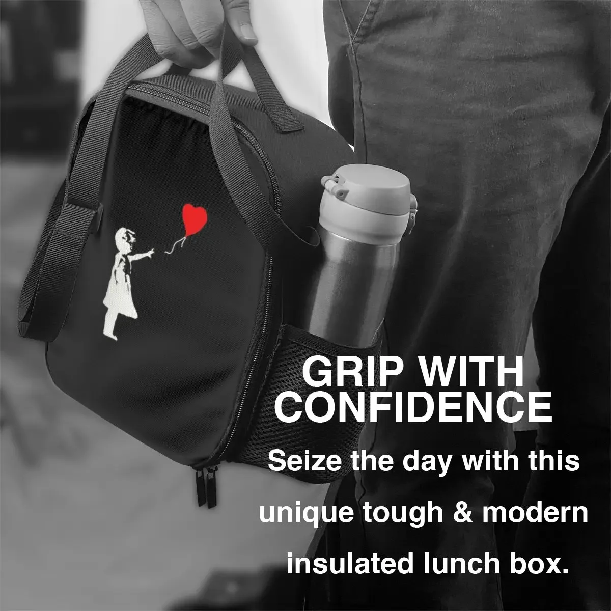 Изолированная сумка для обеда с воздушным шаром Бэнкси девочек женщин