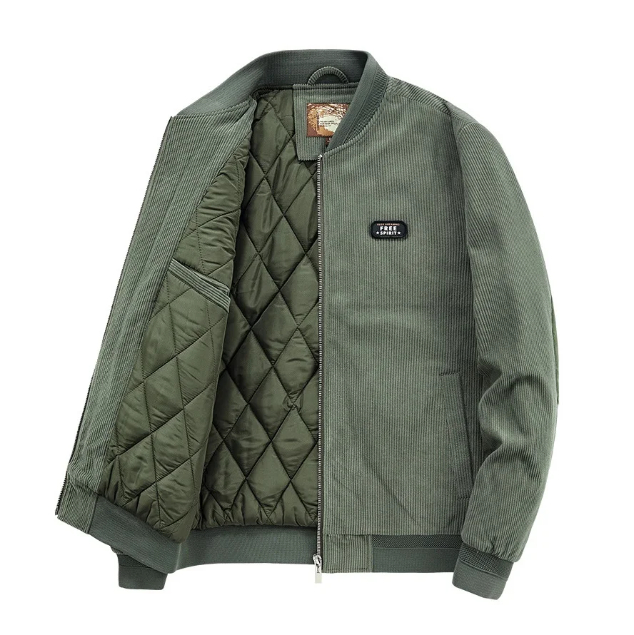Thickened Loose Large Size Corduroy Padded Jacket Men Autumn and Winter New Casual Baseball Uniform Jackets  Coats Men