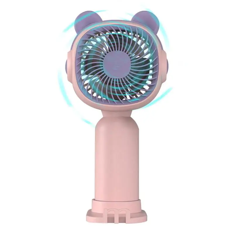 

Handheld Pocket Fans USB Charging Fan With Bear Ears Desktop Mini Fan Portable Dormitory Home Gift Outdoor Travel Mini Fan