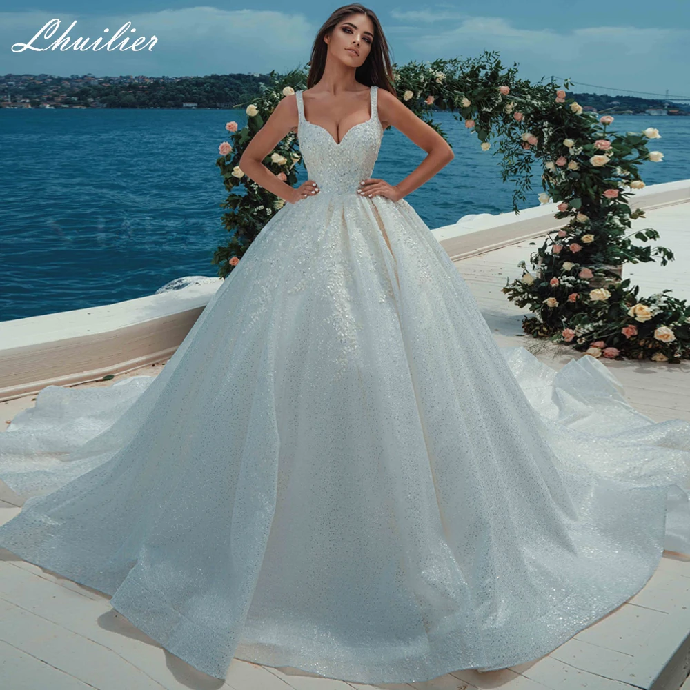 Lhuillier бальное платье с вырезом сердечком блестящие кружевные свадебные платья