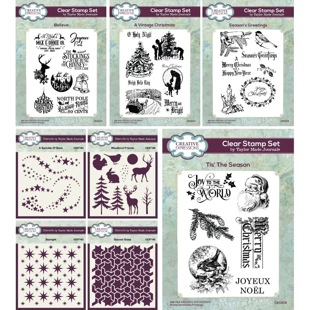 Винтажные рождественские штампы и трафареты фотографические украшения тиснение