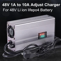 1a to 10a adjust smart 48v charger with lcd display for 13s 54 6v 14s 58 8v li ion 16s 58 4v lifepo4 lithium battery