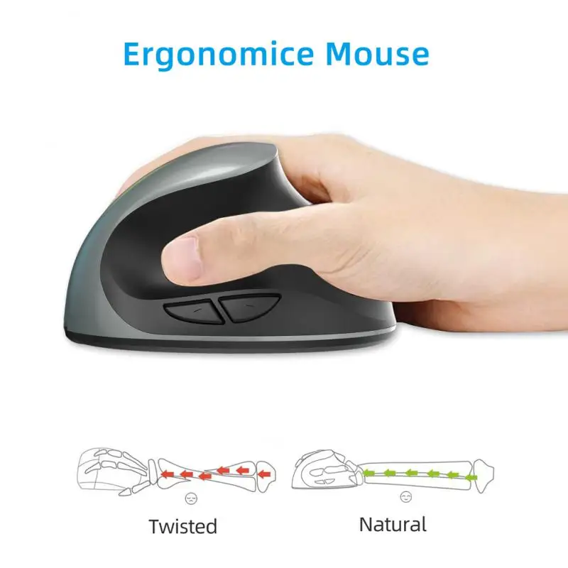 

Ergonomic Upright Mouse Usb Receiver 2.4ghz Wireless Vertical Mouse Rechargeable Optical Mice Laptop Accessories 2400dpi
