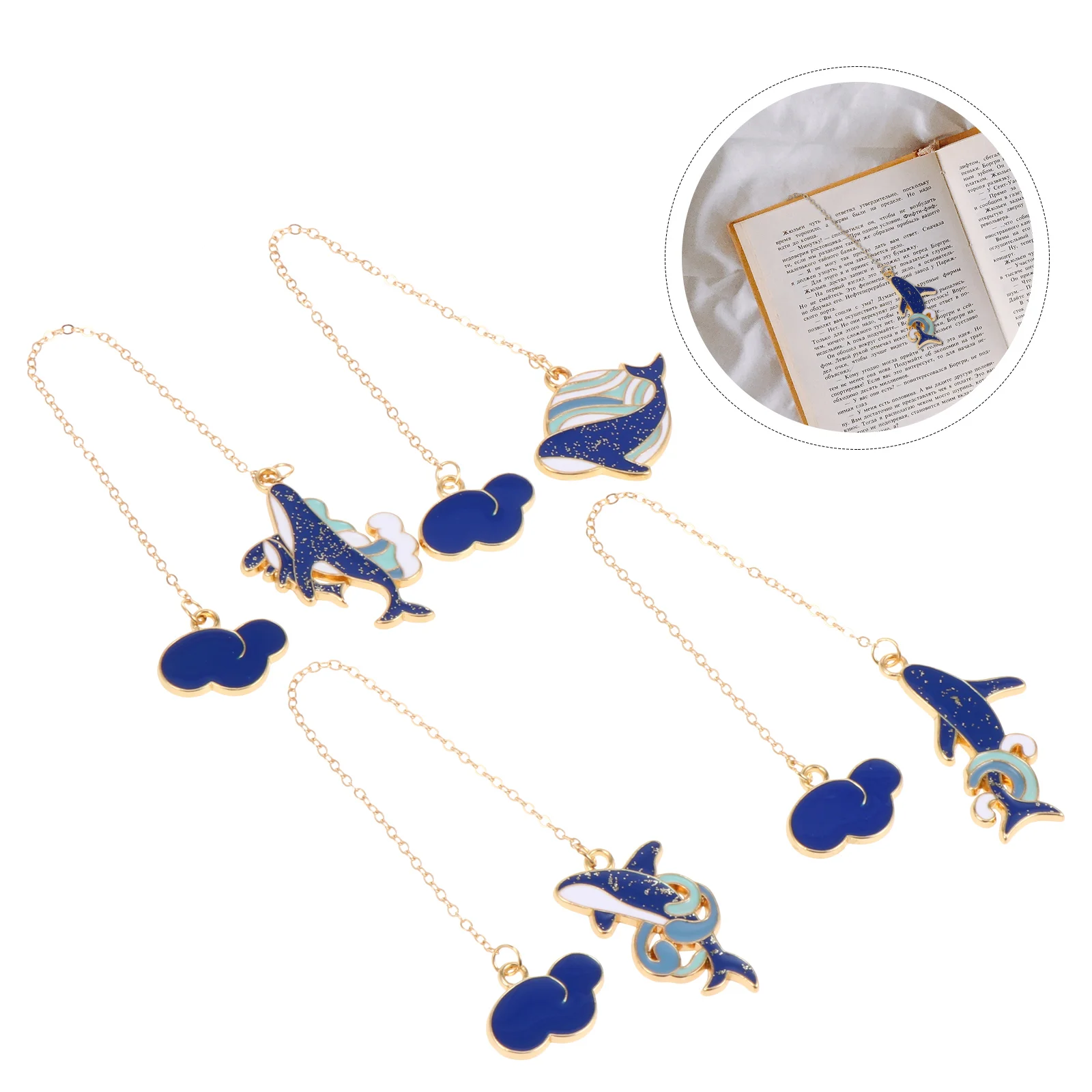 

Student Book Blue Whale Bookmark Bookmarks Reading With Hanging Pendant Vintage