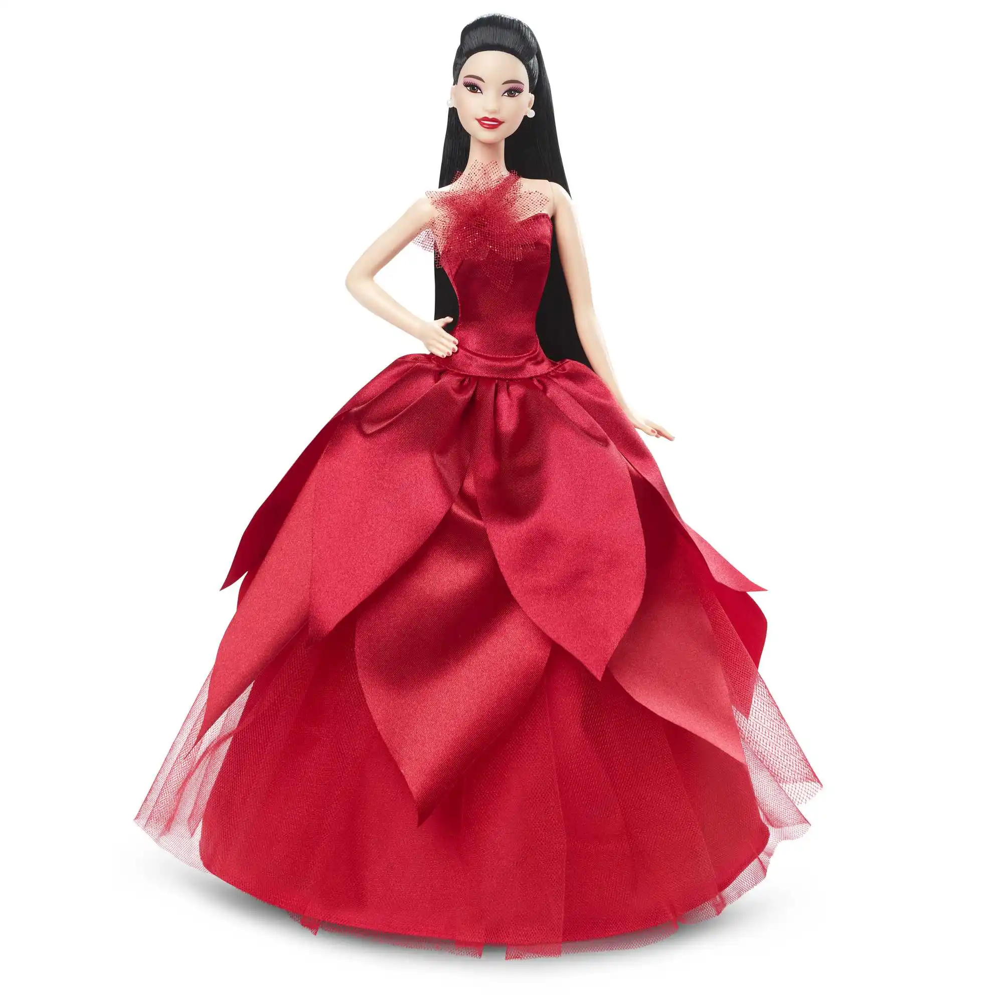 

Оригинальная Фирменная Барби Mattel 2022 Праздничная Кукла Барби (черные волосы) подарок для коллекционеров