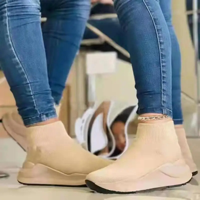 

Размера плюс новые ссветильник вязаные носки, обувь для бега, тройные кроссовки для мужчин и женщин, повседневная обувь на платформе, кроссо...