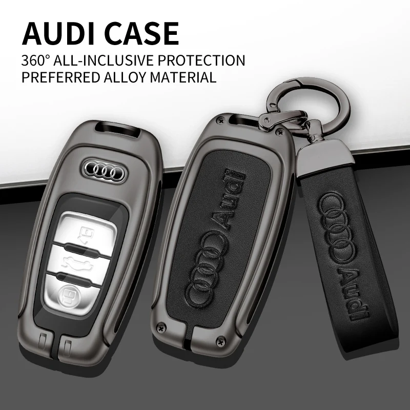 

Car Remote Key Metal Cover Case For Audi A1 A3 A4 A5 A6 A7 A8 Q3 Q5 Q7 S3 S4 S5 S6 S7 S8 Protected Shell Keychain Accessories