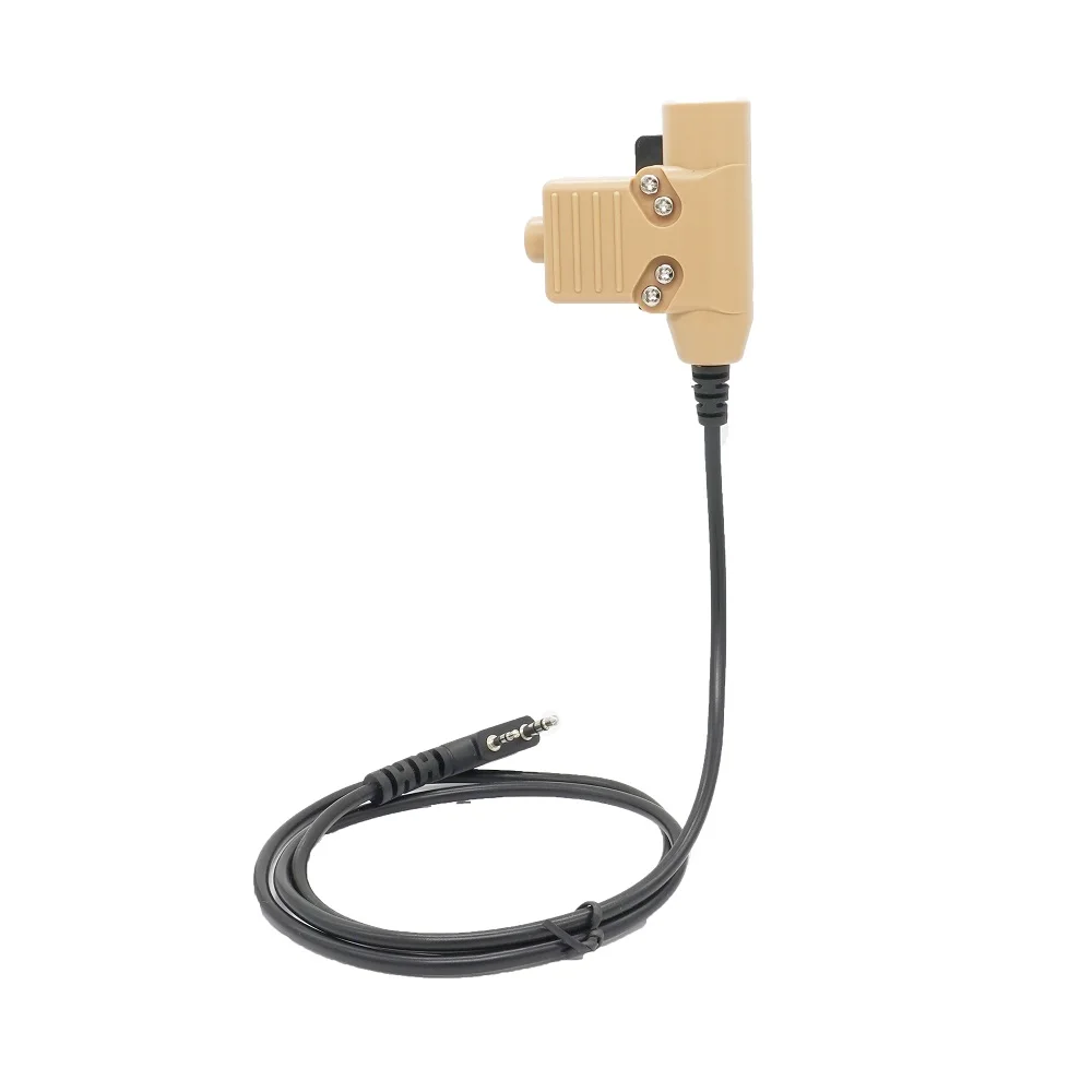 Walkie Talkie Radio Brown Tactical Headset Adapter U94 PTT for UV 82 UV5R UV5RE UV5RA UV6R BF888S
